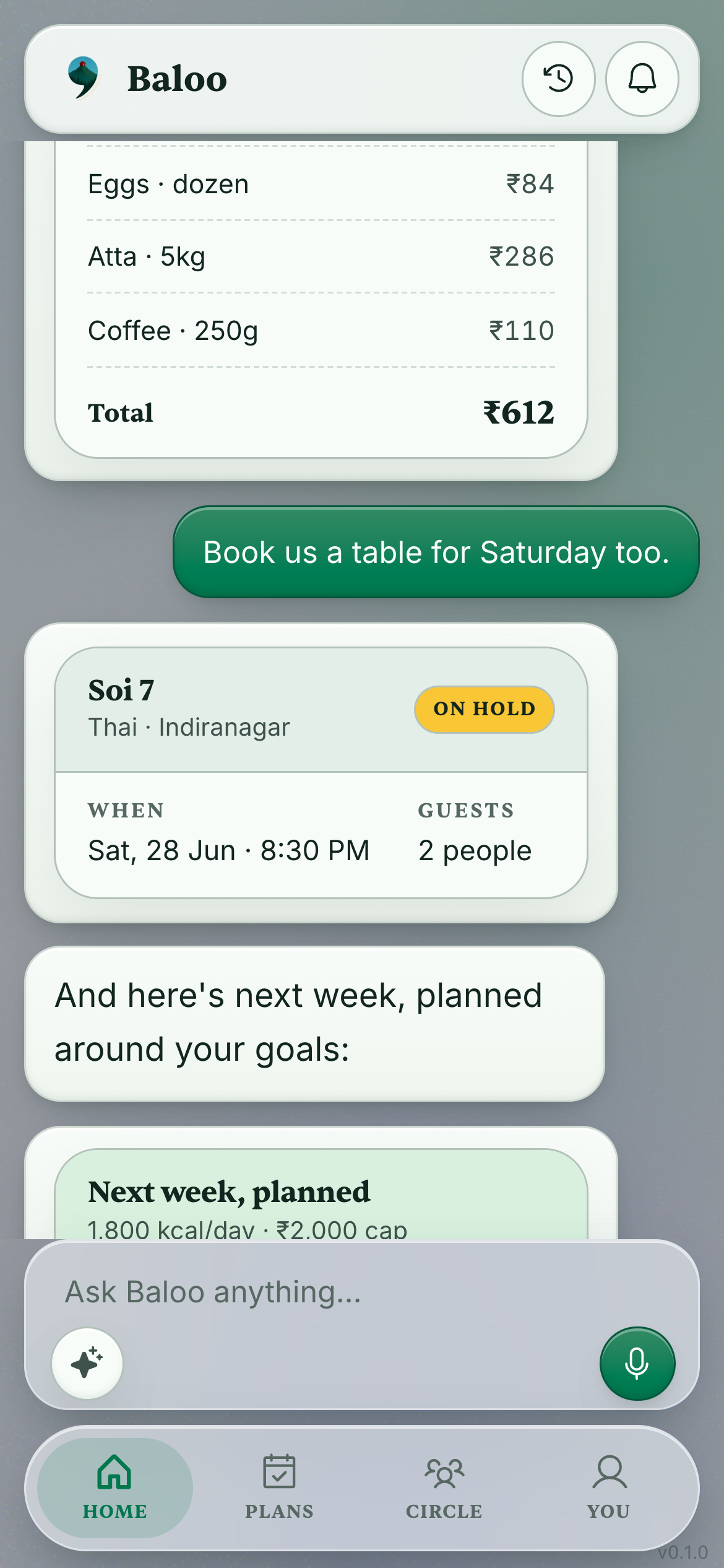 Baloo holding a Saturday table booking at Soi 7